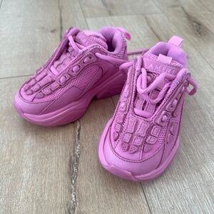 AMIRI Bone suede-trimmed sneakers pink kids 9